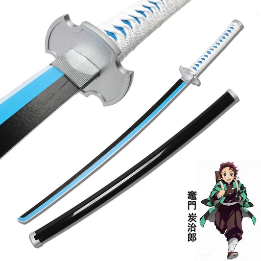 Tanjiro Blue Sword – Demon Slayer Bamboo Katana Cosplay Replica