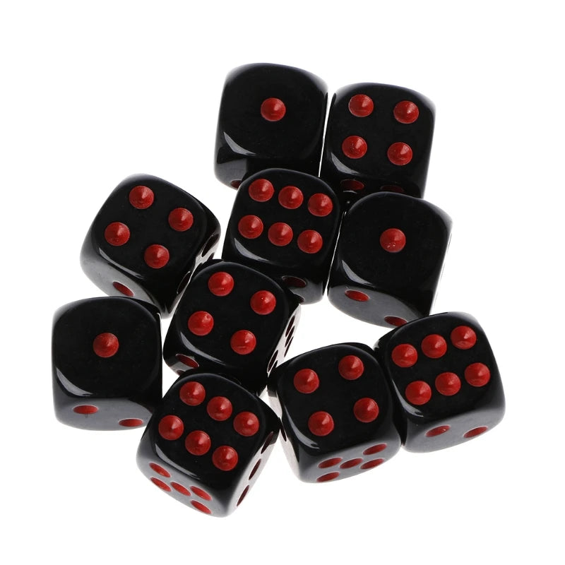 10pcs 15mm Multicolor Acrylic Cube Dice Set for Table Games Toy
