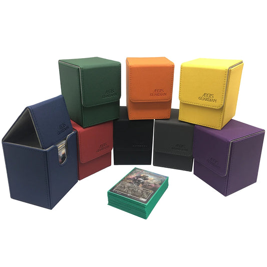 AEGIS GUARDIAN Top-Loading 100+ Card Deck Box Leather Case TCG MTG Pokemon