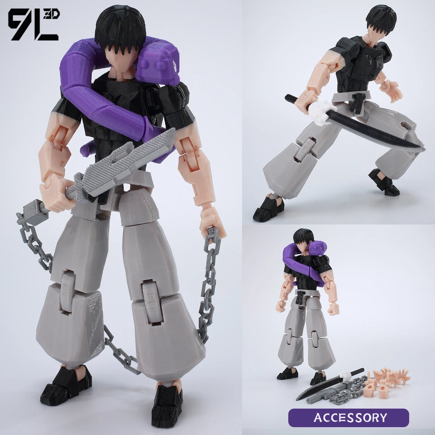 **** 9L3D Printed Jujutsu Kaisen Action Figures Sukuna Yuji Yuta Gojo