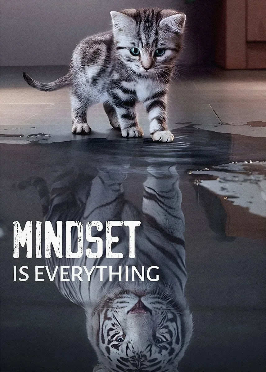 Motivational Quotes Lion Mindset Canvas Wall Art Print Home Decor