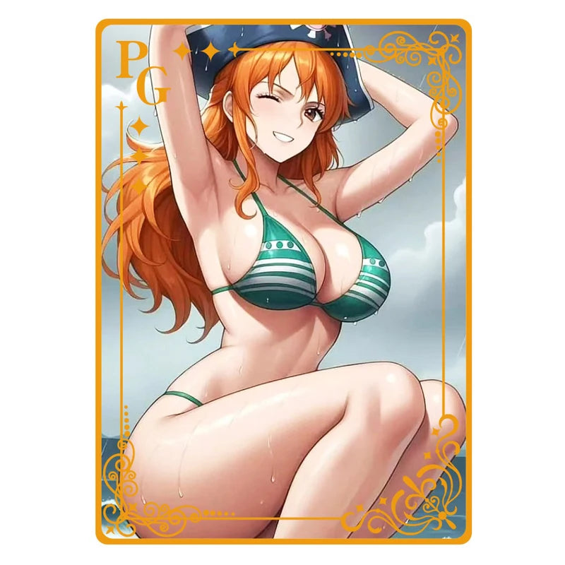 Goddess Story Metal Card Anime Swimwear Girl Collection