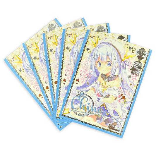 60PCS Chino Anime Card Sleeves – White Dress Edition | 2.59x3.58in
