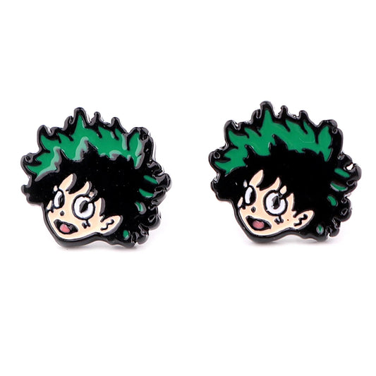 My Hero Academia Izuku Midoriya “Deku” Stud Earrings – Enamel Cosplay Pair