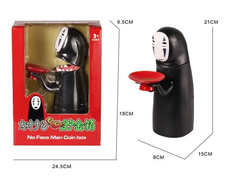 Japanese Anime No Face Man Piggy Bank Automatic Coin Collector Figure