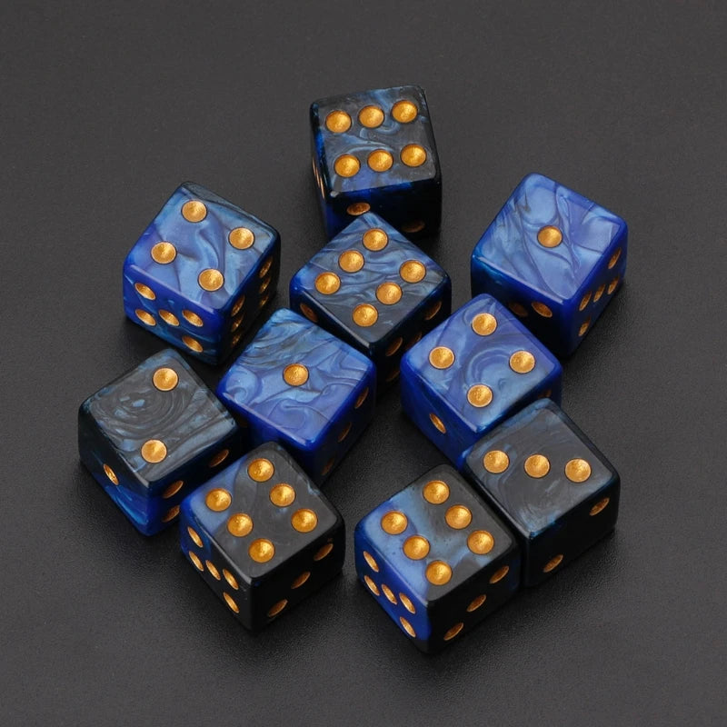 10pcs 15mm Multicolor Acrylic Cube Dice Set for Table Games Toy