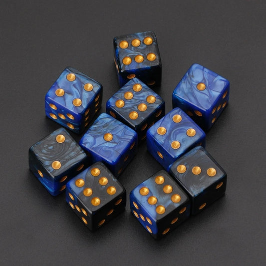 10pcs 15mm Multicolor Acrylic Cube Dice Set for Table Games Toy