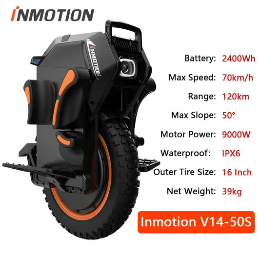 INMOTION V10F Electric Unicycle – 2000W, 70km Range, APP