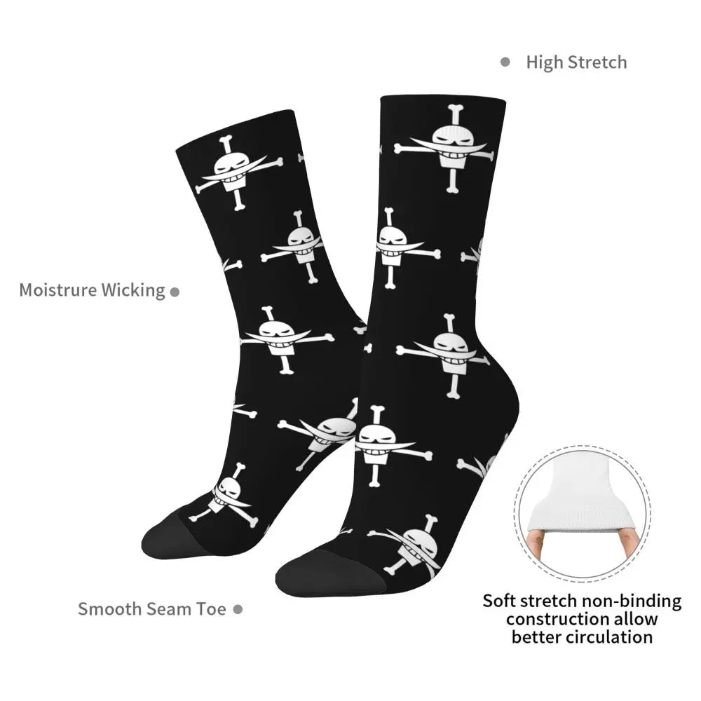 Anime Men's Socks Harajuku Luffy Zoro Trafalgar Law Unisex Crew Socks