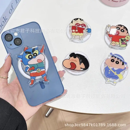Anime Crayon Shin-Chan Couple Phone Case Magnetic Holder Wireless Stand Gifts