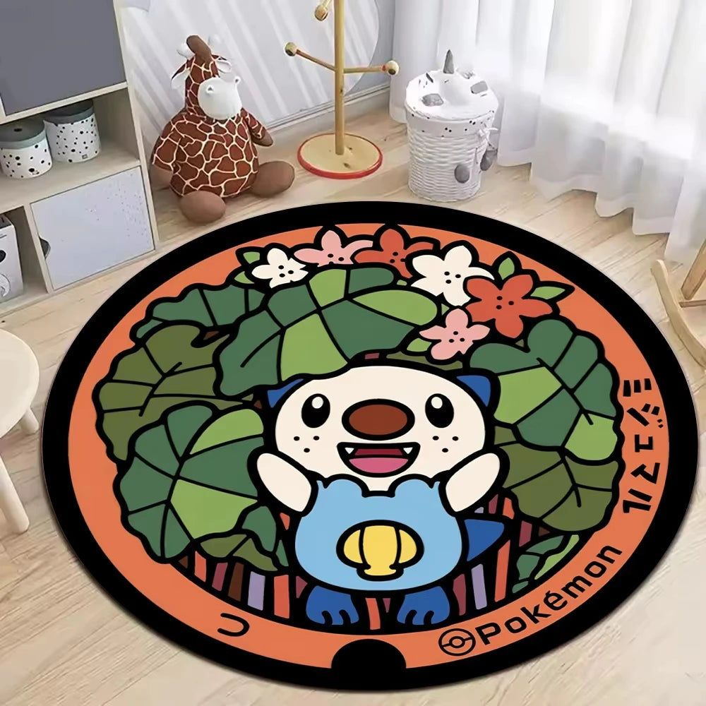 **** MINISO Pokemon Elves Round Rug Soft Non-Slip Mat for Living Room Bedroom