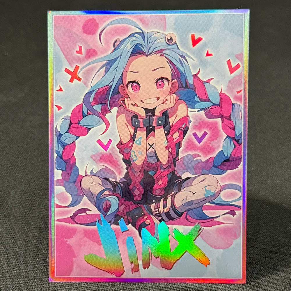 60PCS Jinx Holographic Card Sleeves Trading Card Protectors TCG Anime