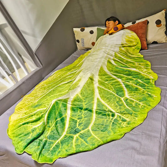 Cabbage Couch Blanket –  Funny Double-Sided Green Throw