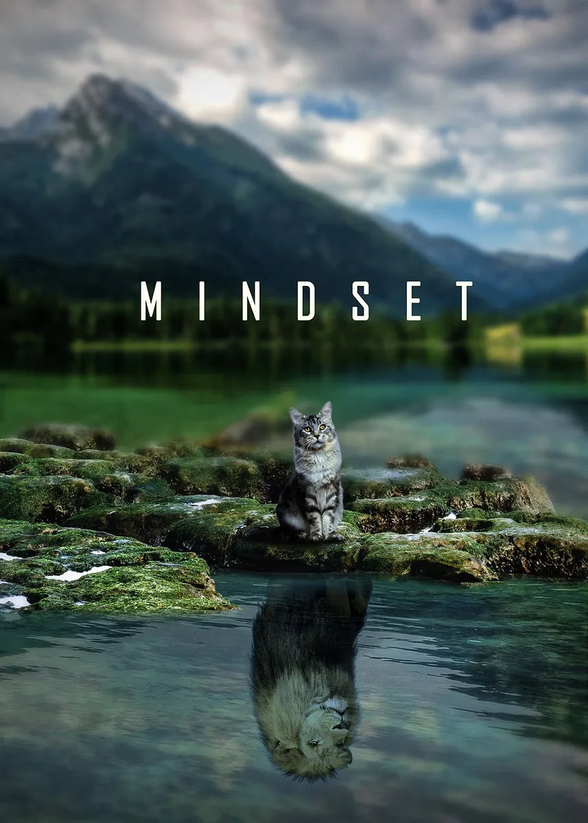 Motivational Quotes Lion Mindset Canvas Wall Art Print Home Decor