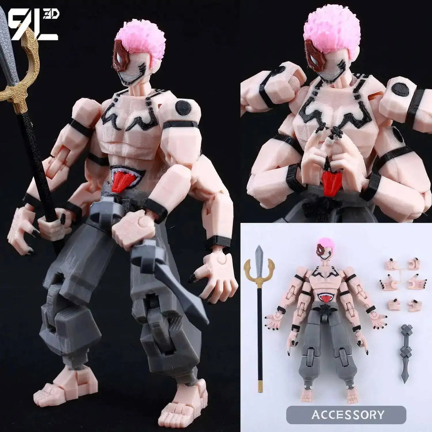 **** 9L3D Printed Jujutsu Kaisen Action Figures Sukuna Yuji Yuta Gojo