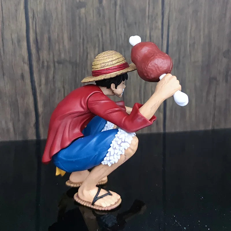 5.9" Luffy Figure – One Piece PVC Squatting Pose Statue