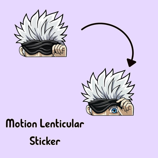 Gojo 3D Motion Sticker – Jujutsu Kaisen Anime Peeker Decal (5.9" x 5.1")