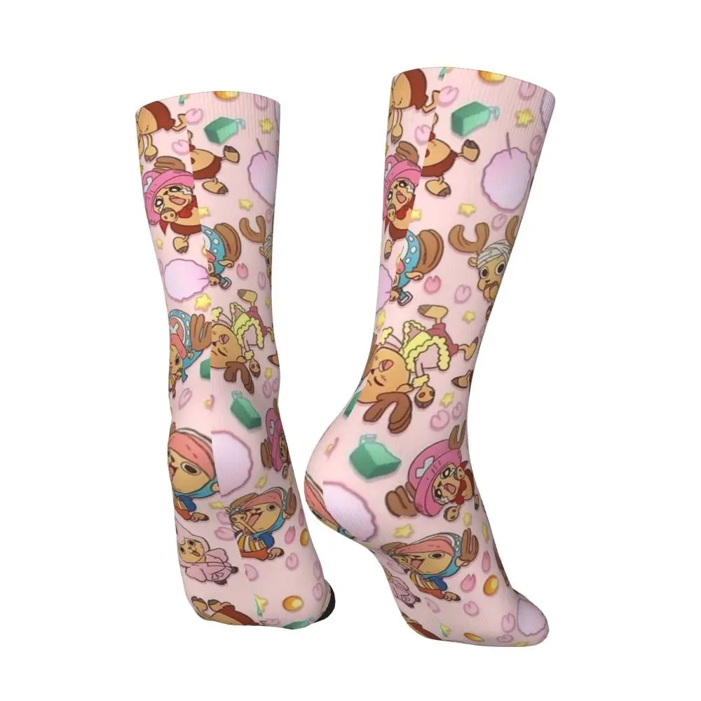 Anime Men's Socks Harajuku Luffy Zoro Trafalgar Law Unisex Crew Socks