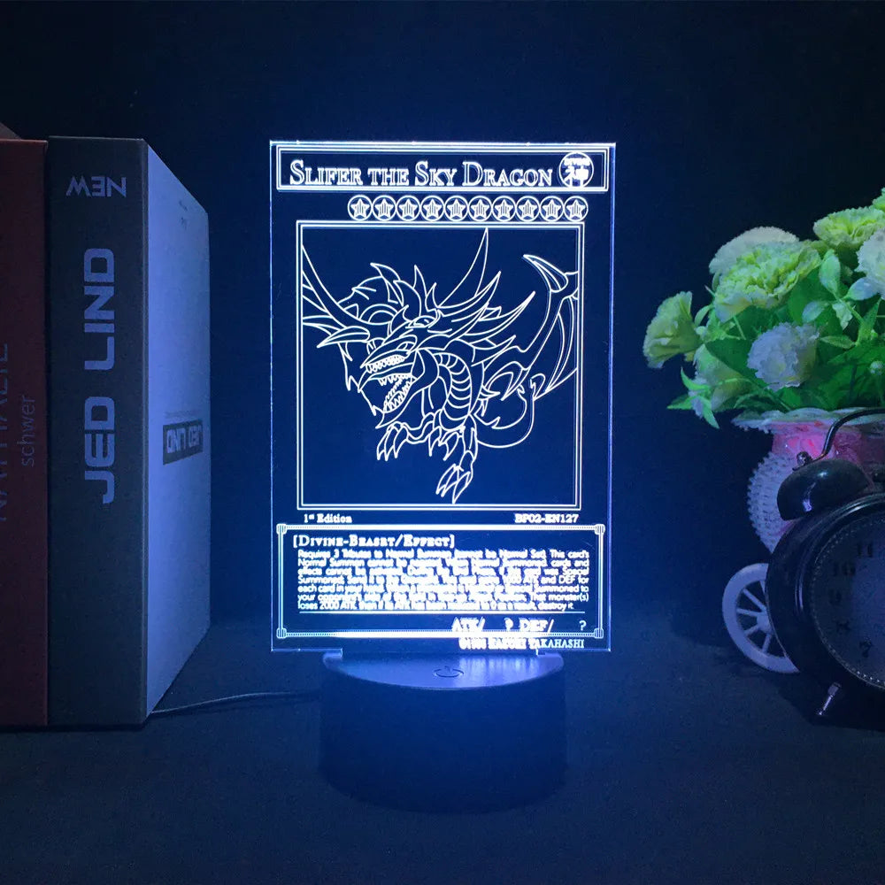 Yu-Gi-Oh! Slifer the Sky Dragon LED Night Light – 3D Anime Illusion Lamp