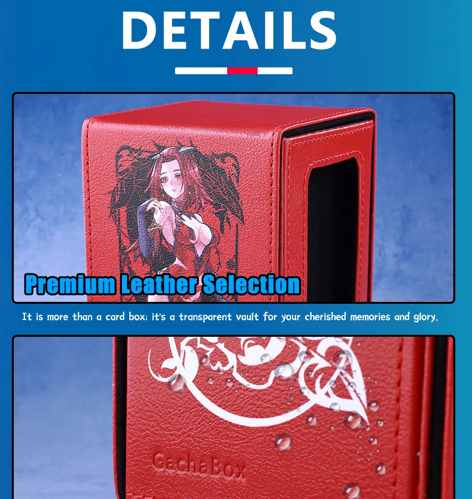 Black Rose Dragon Trading Card Storage Deck Box Holds 120+ Cards Magnetic PU