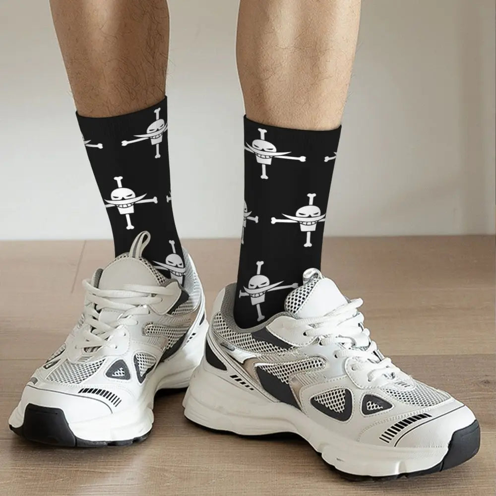 Anime Men's Socks Harajuku Luffy Zoro Trafalgar Law Unisex Crew Socks
