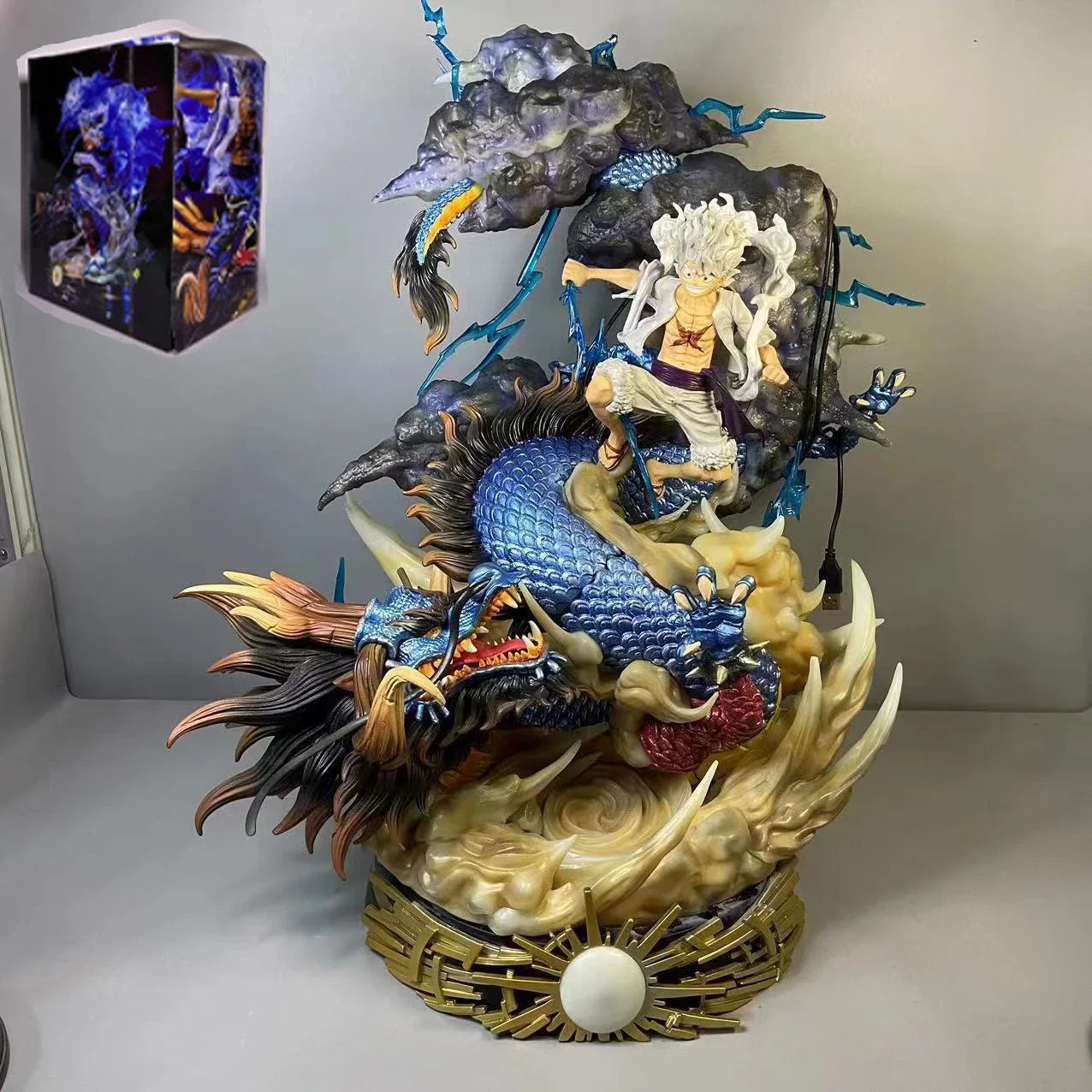 14.2" Luffy vs. Kaidou Figure – One Piece Gear 5 Anime Battle Statue