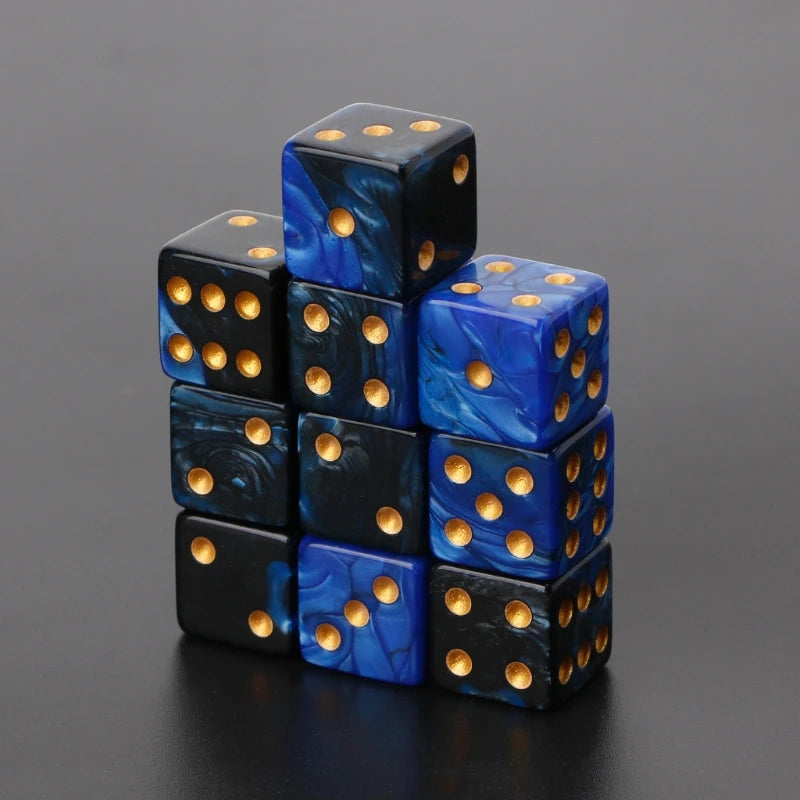 10pcs 15mm Multicolor Acrylic Cube Dice Set for Table Games Toy