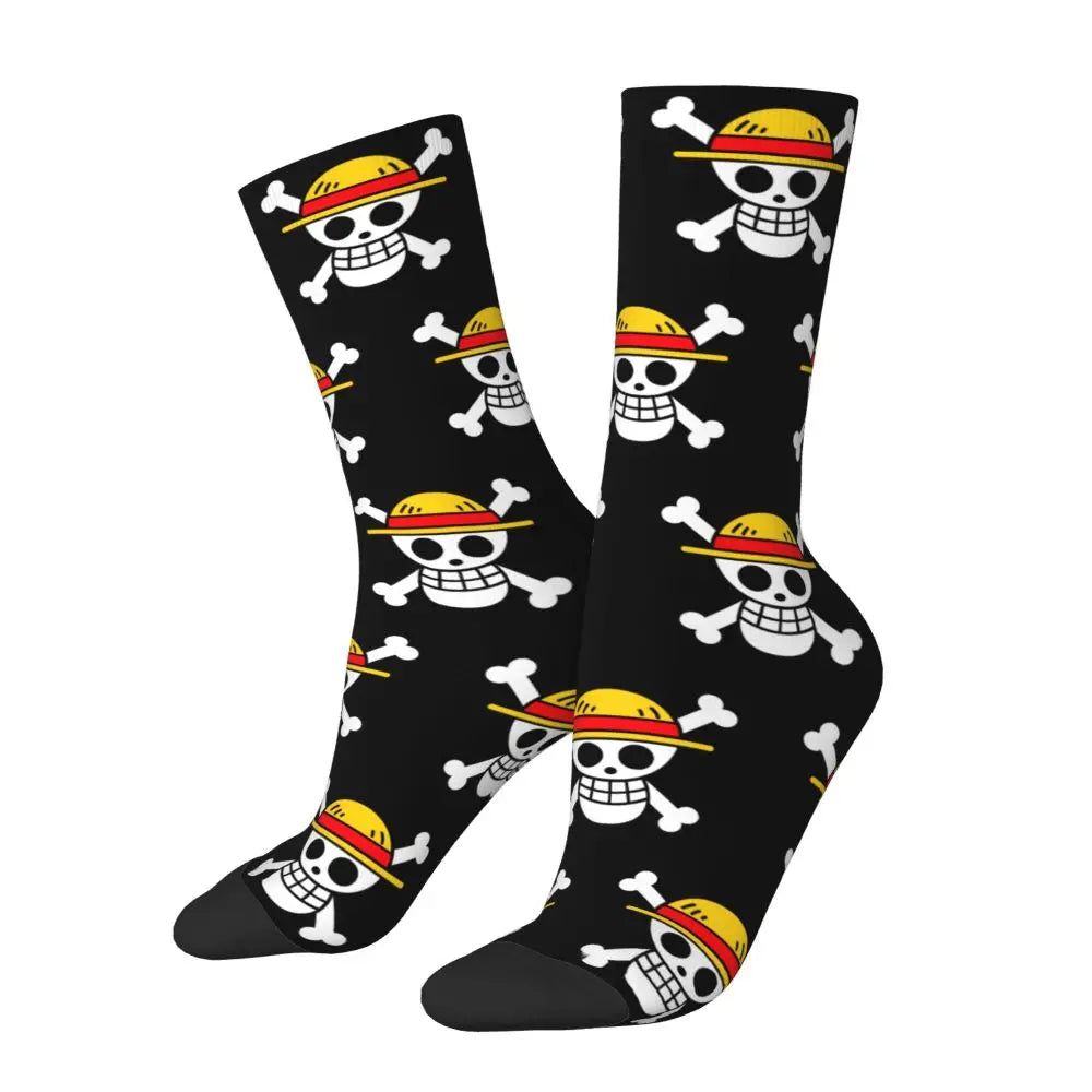 Anime Men's Socks Harajuku Luffy Zoro Trafalgar Law Unisex Crew Socks