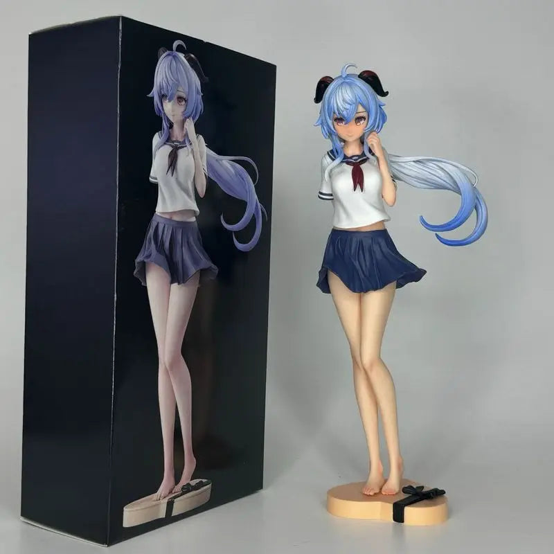 New Genshin Impact Ganyu Figure PVC Doll School Uniform Ornament