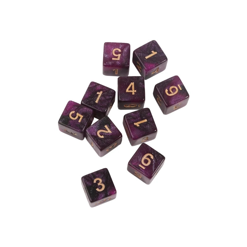 10pcs 15mm Multicolor Acrylic Cube Dice Set for Table Games Toy