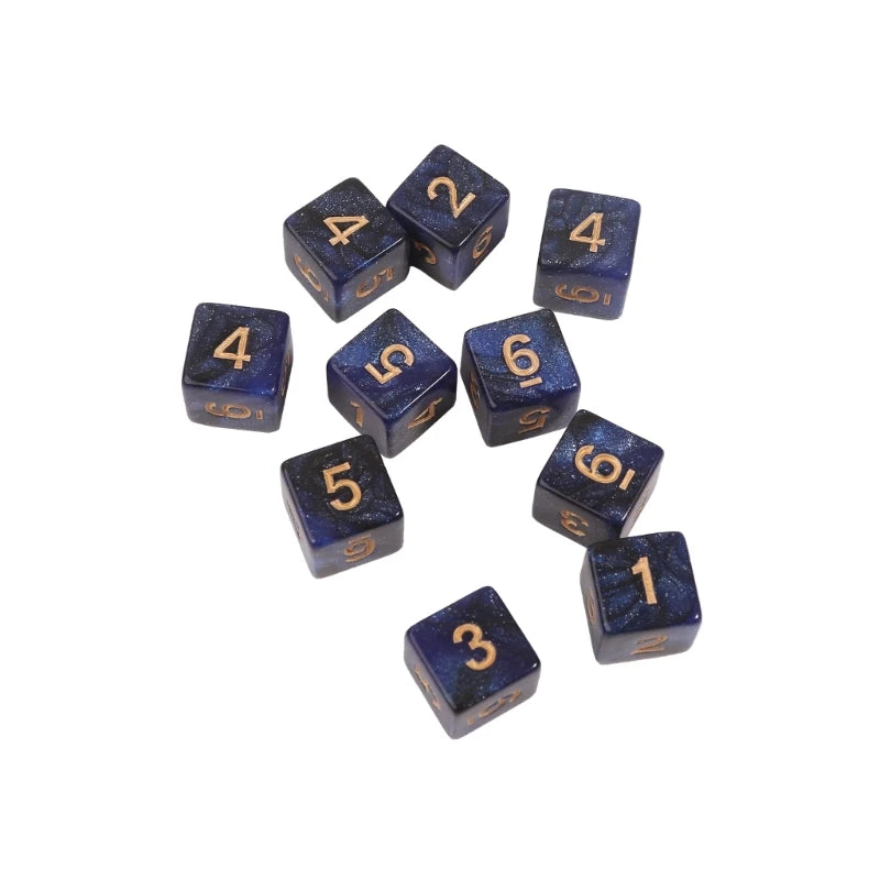 10pcs 15mm Multicolor Acrylic Cube Dice Set for Table Games Toy