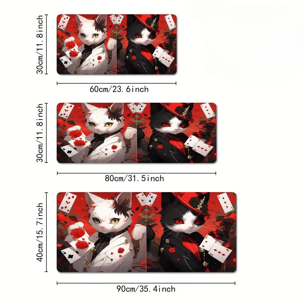 **** Ace of Hearts Cat Design Mouse Pad Desk Mat Rubber Anti-Slip Gaming Mat