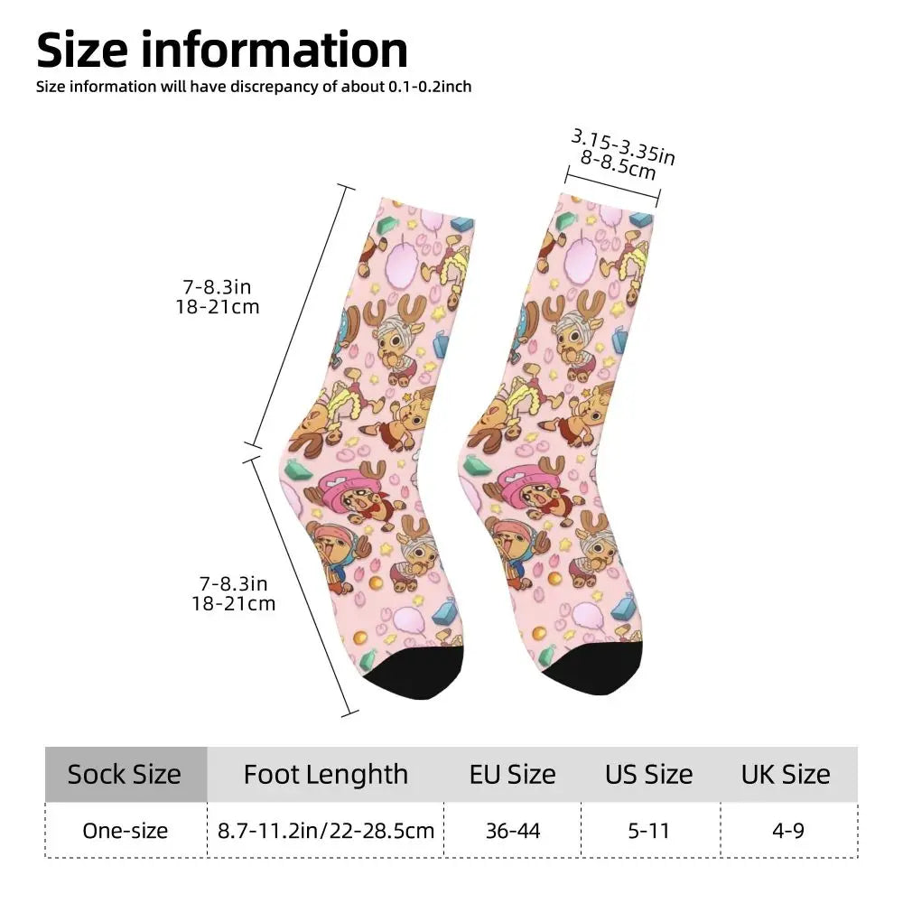 Anime Men's Socks Harajuku Luffy Zoro Trafalgar Law Unisex Crew Socks