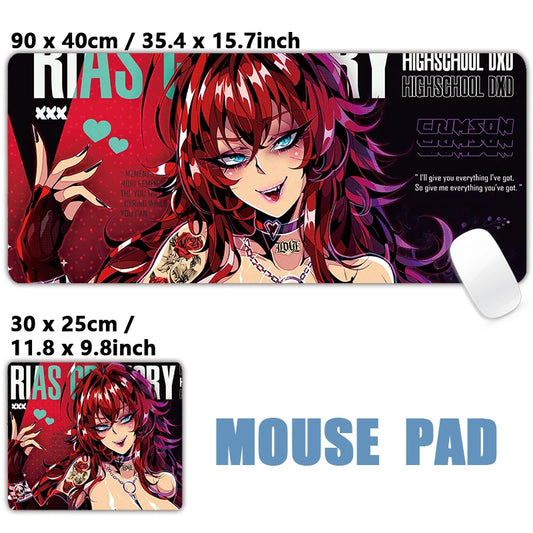 Rias Gremory XXL Mouse Pad – 23.6x11.8in & 27.6x15.7in – Sexy High School DxD Anime Desk Mat