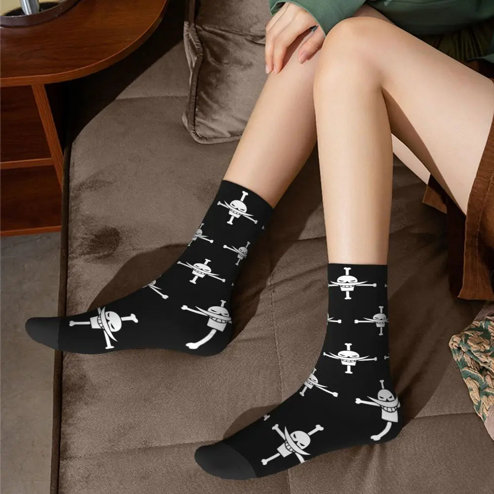 Anime Men's Socks Harajuku Luffy Zoro Trafalgar Law Unisex Crew Socks