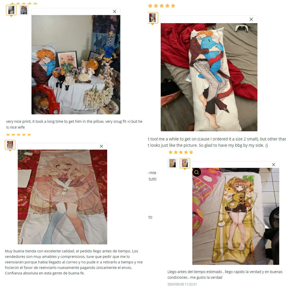 WAIFU Body Dakimakura Cover Hugging Fullbody Anime Pillowcase Double-Sided