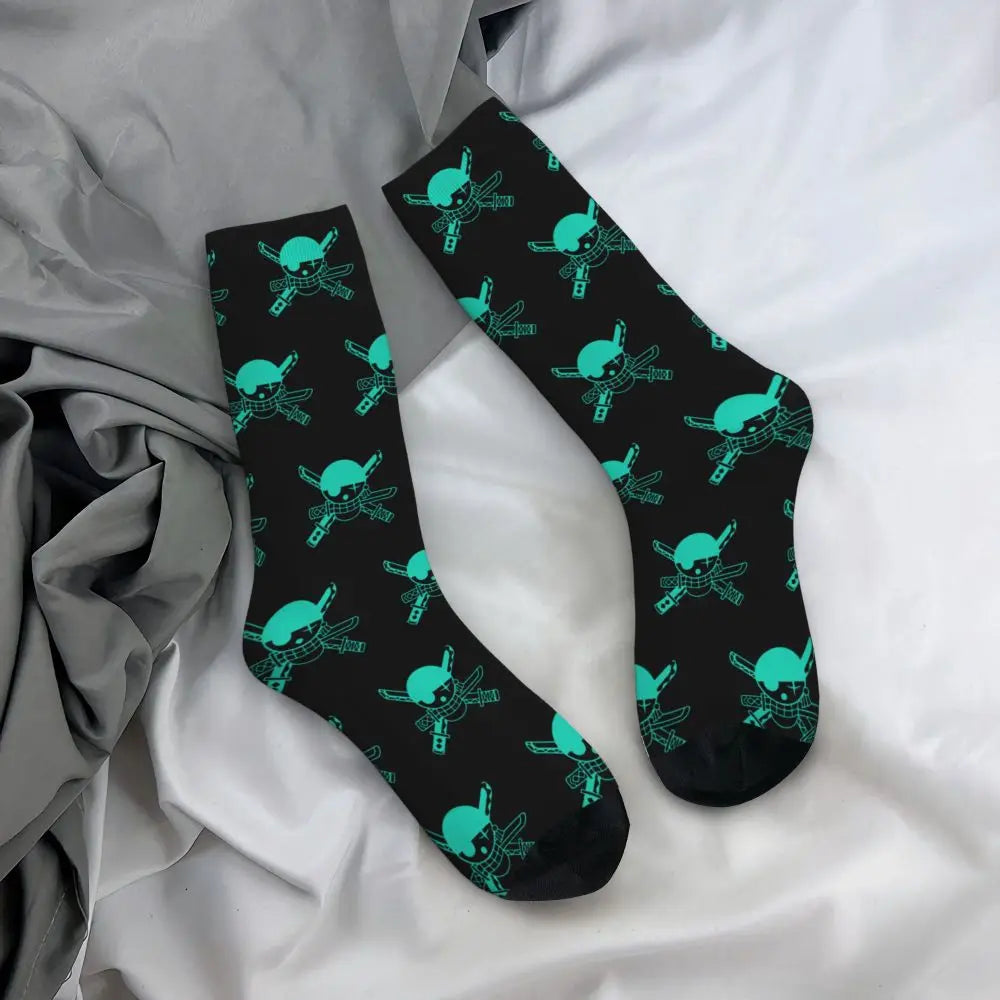 Anime Men's Socks Harajuku Luffy Zoro Trafalgar Law Unisex Crew Socks