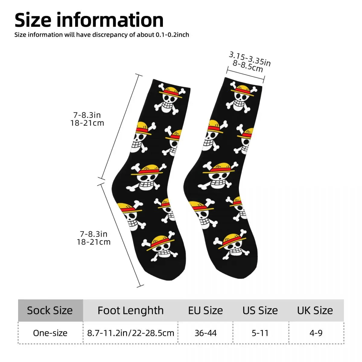 Fashion Men's Anime Socks Tony Tony Chopper Luffy Zoro Law Unisex Crew
