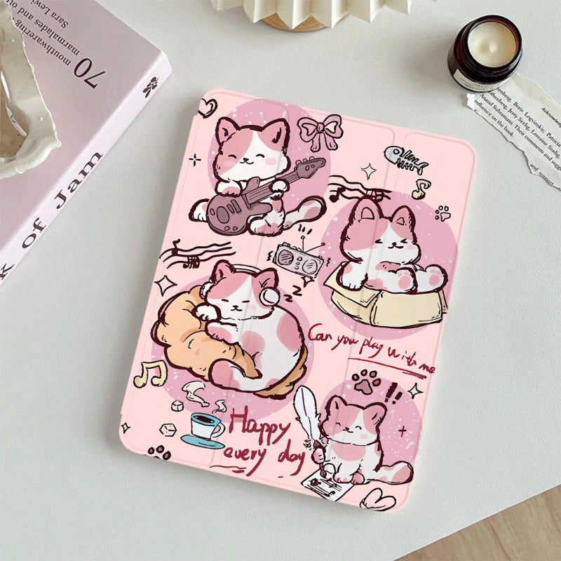 Musical Cat Smart Case for iPad 10.2 11 12.9 Air Pro 6th 5th 2025
