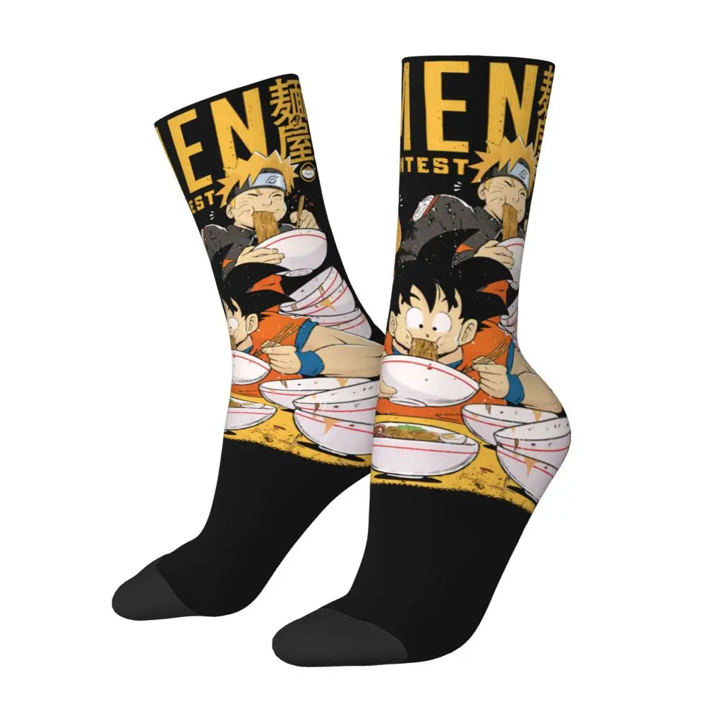 Fashion Men's Socks Harajuku Anime Luffy Zoro Law Crew Unisex Socks