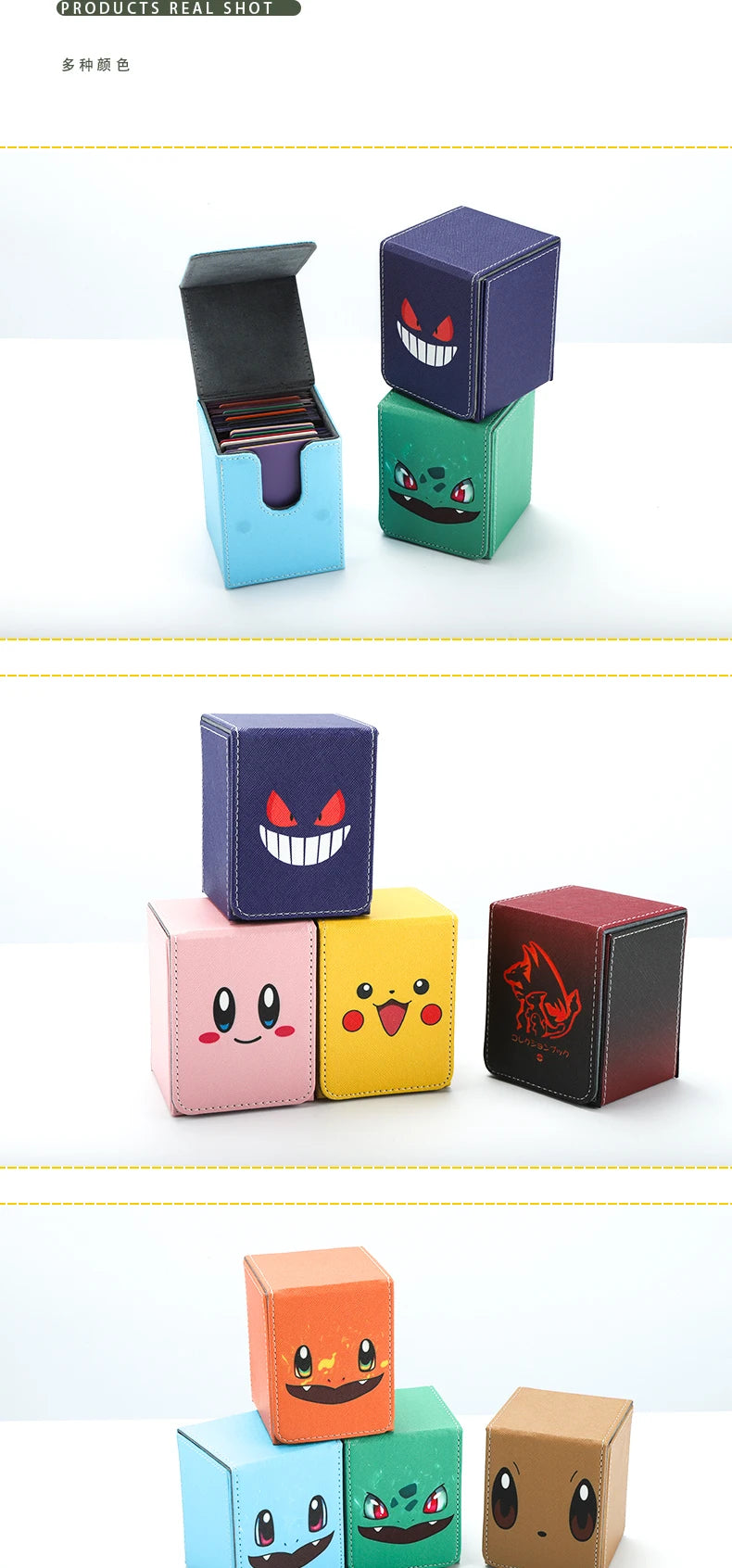 Anime Pokemon Fennekin Togepi Piplup Lugia Deck Box Trading Card Holder