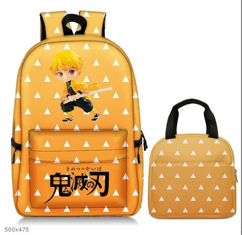 Demon Slayer Backpack 3 Piece Set School Bag Lunch Pencil Case Tanjirou Nezuko