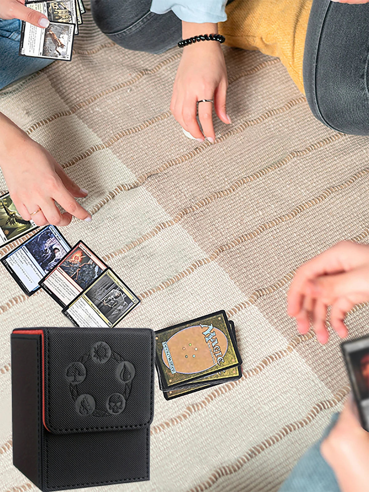 100+ Card Deck Box PU Leather Magnetic Case for TCG MTG Pokémon Yugioh