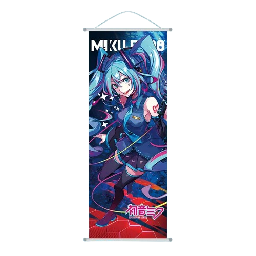 Hatsune Miku Wall Scroll Poster – 10x27.5" Cyber Idol Hanging Tapestry