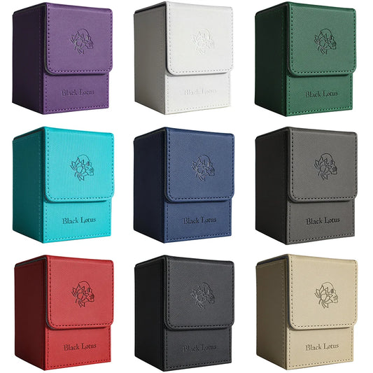 PU Leather Magnetic Deck Box – Fits 100+ Sleeved Cards for MTG/PTCG