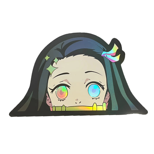 Nezuko Kamado Holographic Anime Sticker – Demon Slayer Vinyl Decal