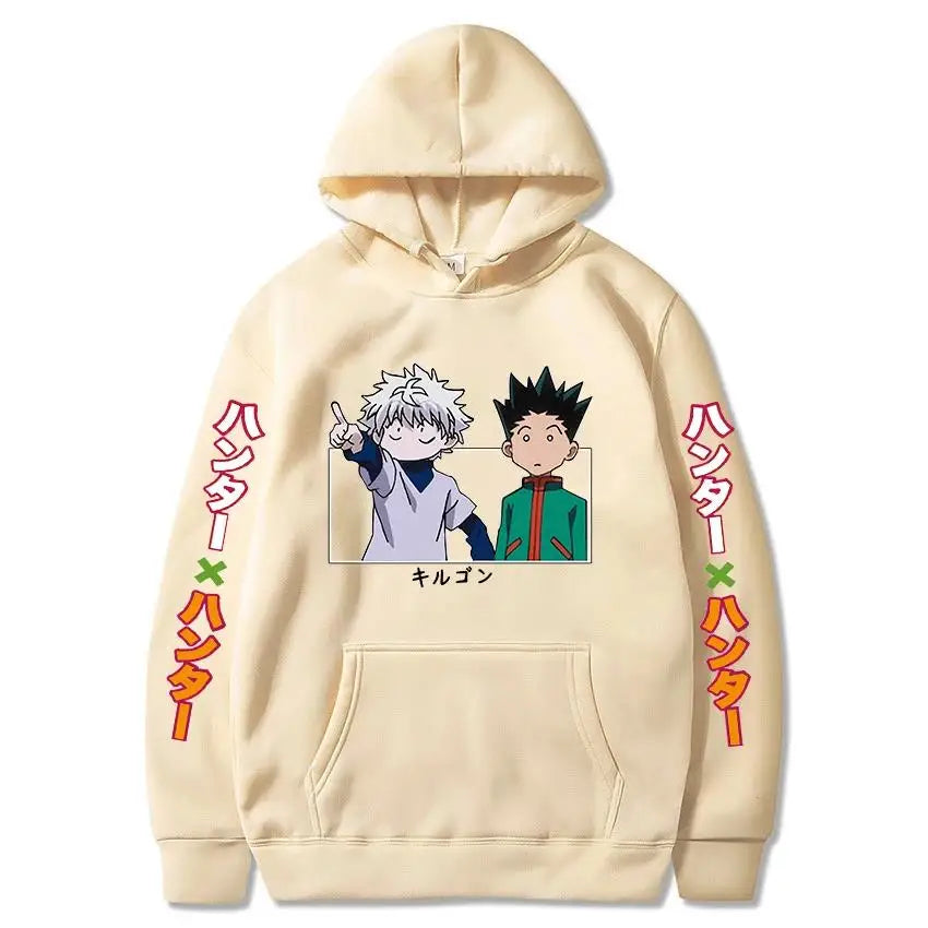 Hunter x Hunter Gon & Killua Hoodie – Japanese Text Harajuku Streetwear (Unisex)