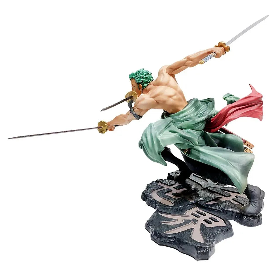 18CM One Piece Luffy Zoro Three-Blade PVC Action Figure Model Collectible