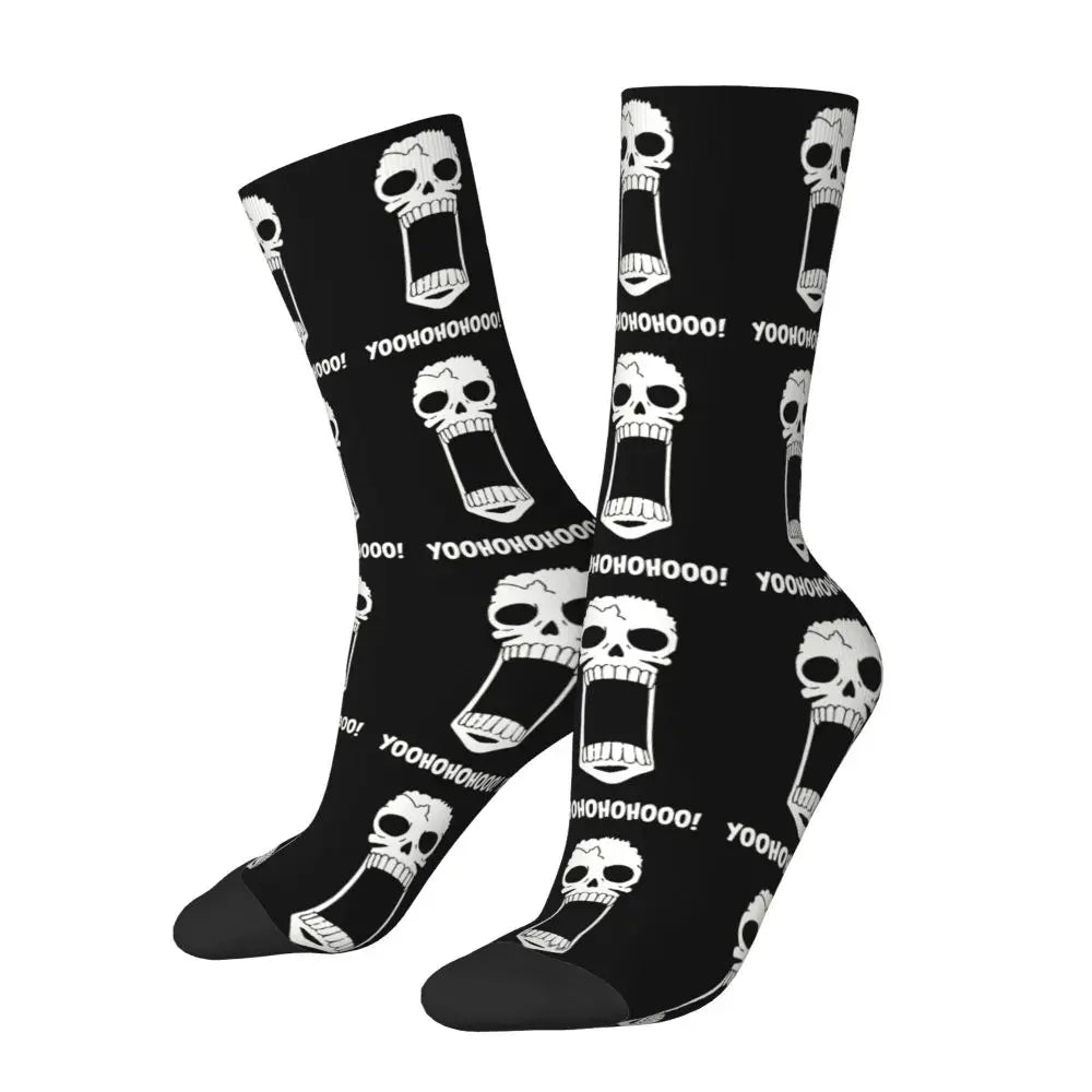 Fashion Men's Socks Harajuku Anime Luffy Zoro Law Crew Unisex Socks