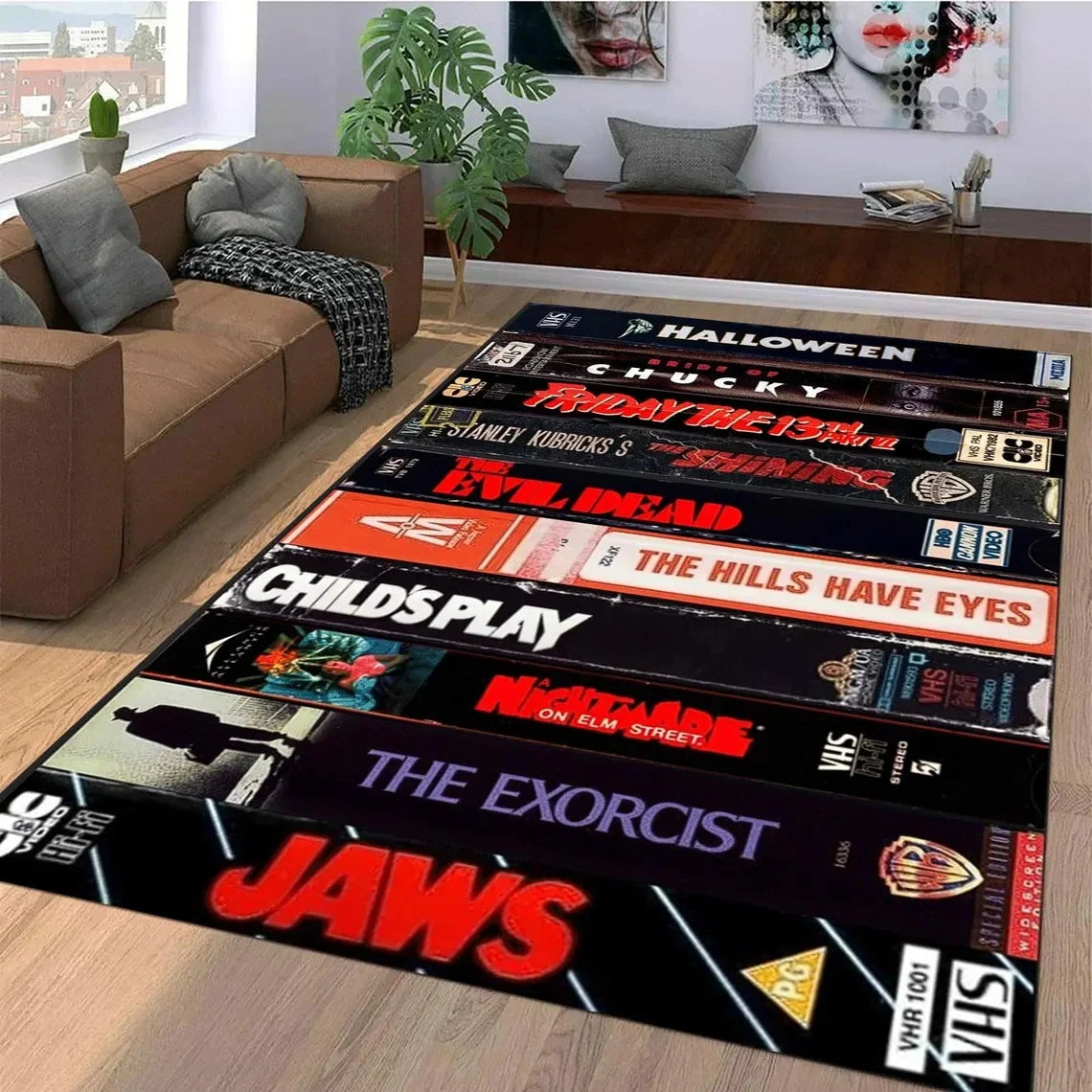 **** Vintage Horror VHS Film Print Rug Retro Carpet Living Room Bedroom Decor